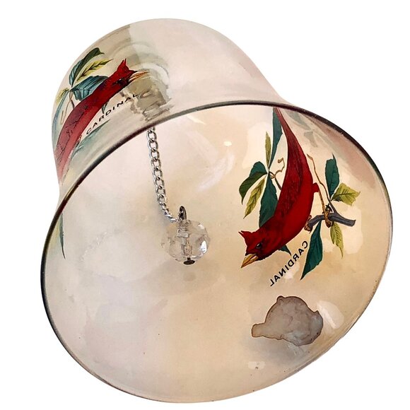 West Virginia Glass Vintage Bell with Ringer Cardinal Birds Sticker - Picture 13 of 15